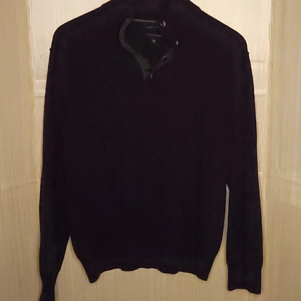 Banana Republic Mens Purple Italian Yarn Wool Blend Sweater XL